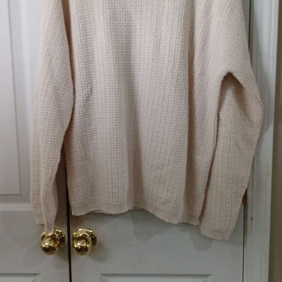 Bill Blass cream color sweater business casual casual Sz XL EUC - Picture 6 of 7